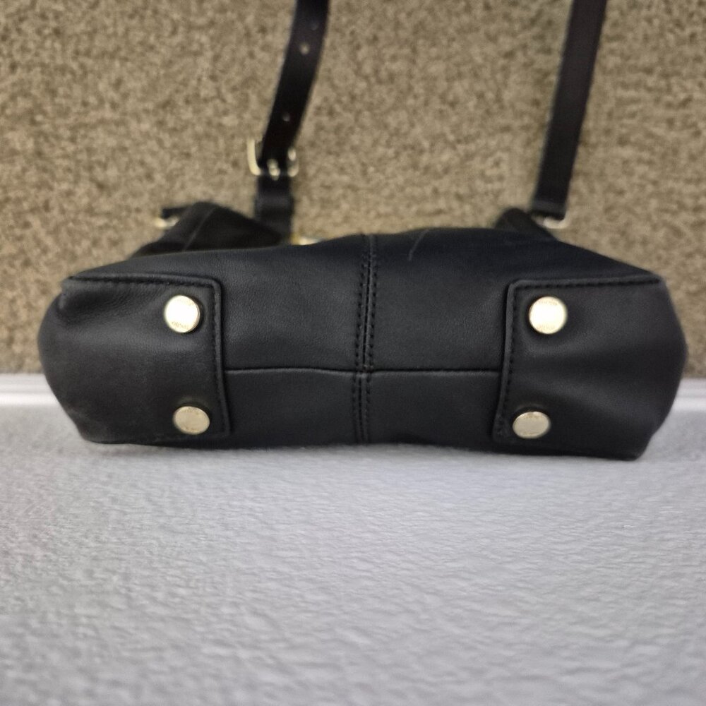 Maje Paris Structured Leather Handbag – Black – Gold Handle – Crossbody/Shoulder - Picture 4 of 6